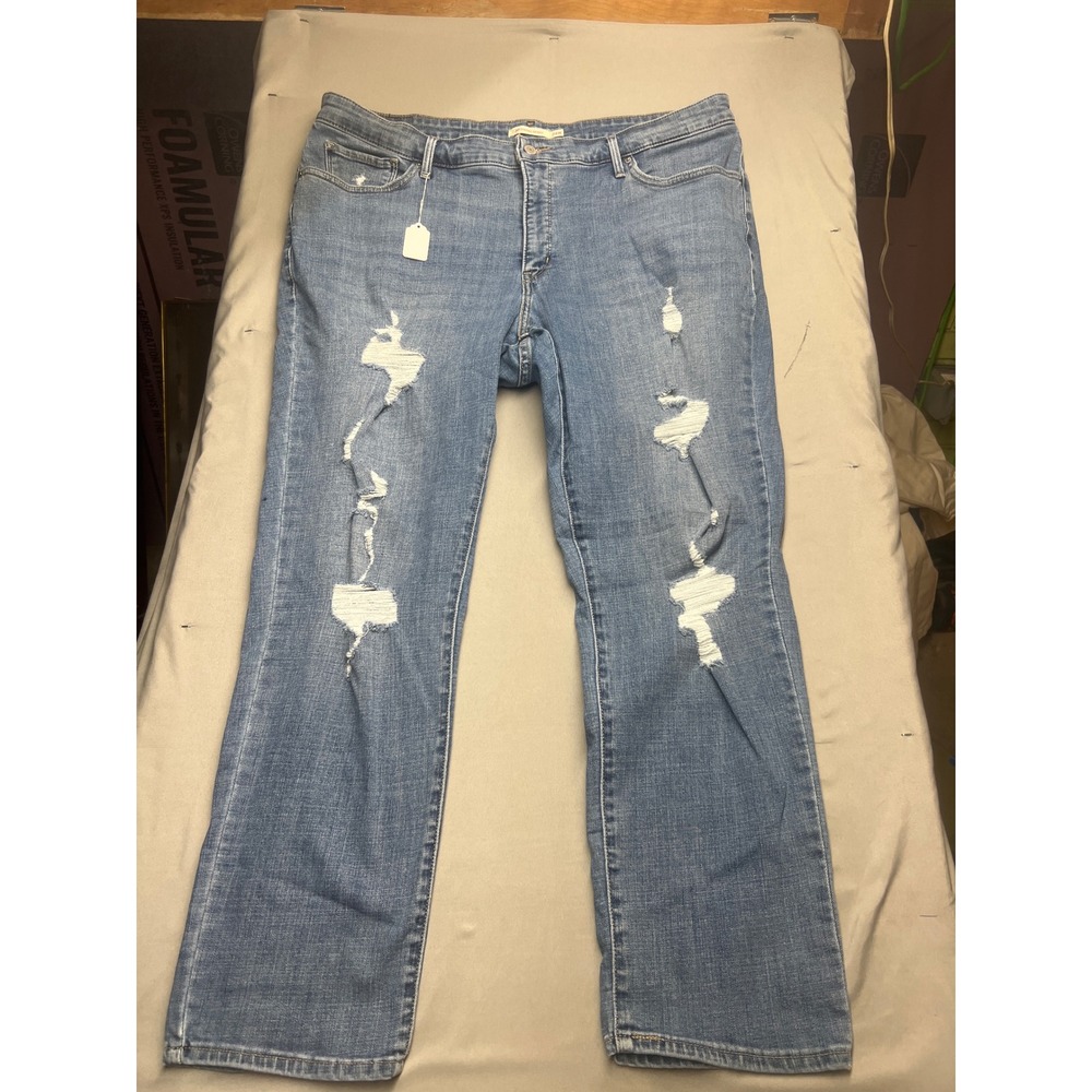 Levis 311 Shaping Skinny Jeans Mens 24W Medium Wash Distressed Ripped Denim